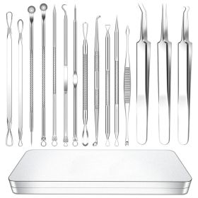 Pimple Pin 15-piece Set Cell Tweezer Acne Removing Blackhead Pincers