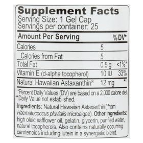 Nutrex Hawaii Bioastin Hawaiian Astaxanthin - 12 Mg - 25 Gel Caps