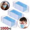 1000 Pcs Disposable Face Mask Non Medical Surgical 3-Ply Earloop Mouth Cover USA