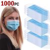 1000 Pcs Disposable Face Mask Non Medical Surgical 3-Ply Earloop Mouth Cover USA