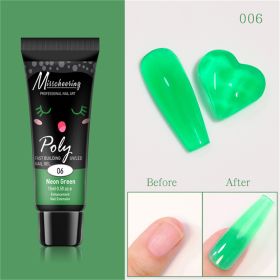 15ml a Piece Nail Crystal Fluorescent Extension Adhesive Without Paper Holder Painless Nail Extension Tool Phototherapy Nail Fluorescence Color Gel (Color: 6)