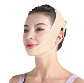 V Line Face Shaper Elastic Face Slimming Bandage Chin Cheek Lift Up Belt Women Face Skin Care Beauty Tools Facial Massage Strap (Color: Skin)