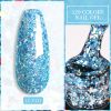 LILYCUTE 7ml Holographic Glitter Gel Nail Polish Spring Color Sparkling Sequins Soak Off UV LED Varnish Nail Art Decoration