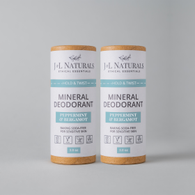 Mineral Deodorant (Duo) (Scent 2: Lemongrass & Clove, Scent 1: Bergamot & Vanilla)