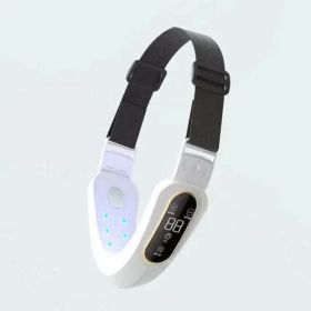 Microcurrent Face Massager EMS LED Photon Therapy V Shape (Color: White, style: USB)