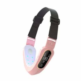 Microcurrent Face Massager EMS LED Photon Therapy V Shape (Color: Pink, style: USB)