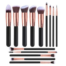 Popular 14 Black Makeup Brushes (Option: A14 Rose Gold Matte-Bare brush)